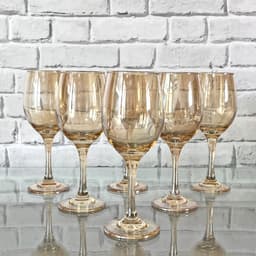 Taças de Vidro Dourado Espelhado